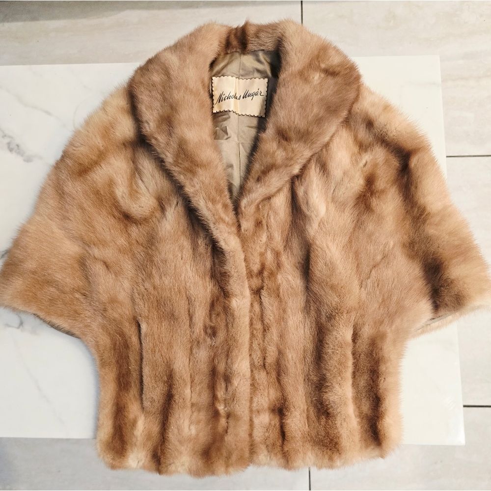 Vintage Nicholas Ungar Real Mink Fur Stole Cape - Picture 7 of 10